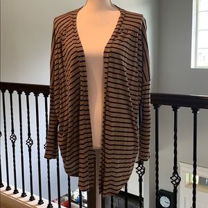 Open front layering cardigan - striped Large